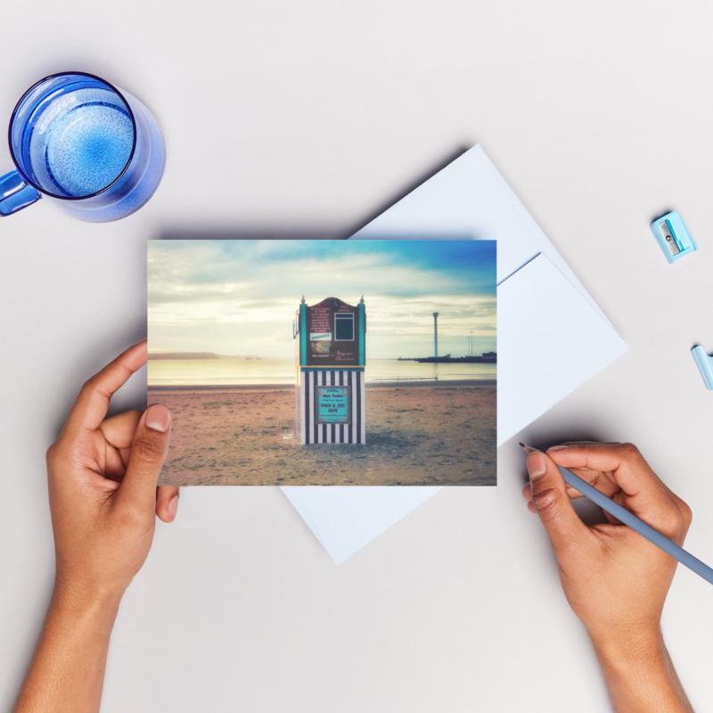 Pack of 2 A6 Punch and Judy Weymouth Dorset Blank Cards with envelopes