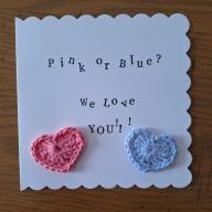 Gender Reveal Card with crochet detail