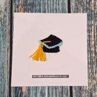 Graduation Card with crochet Mortar Board detail