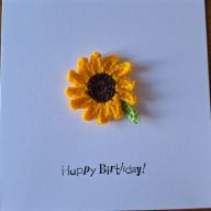 Birthday Card with crochet Sunflower detail