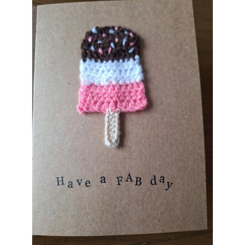 Retro Birthday Card with crochet detail