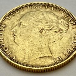 1880 Full Sovereign - Young Victoria - M91C; Rare