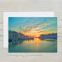 A5 Weymouth Harbour Dorset Blank Greeting Card with envelope