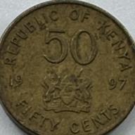 Kenya 1997 50c Fifty Cents Coin Daniel Toroitich Arap Moi