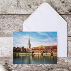 Single Abingdon on Thames Oxfordshire Blank Greeting Card with envelopes