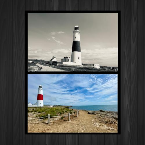 Set of 2 8x6 inch Photo Prints Portland Bill Lighthouse Dorset
