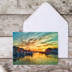 Single Weymouth Harbour Dorset Blank Greeting Card with envelopes