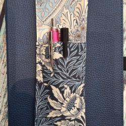Notebook Pen Holder in William Morris Fabrics - Free postage