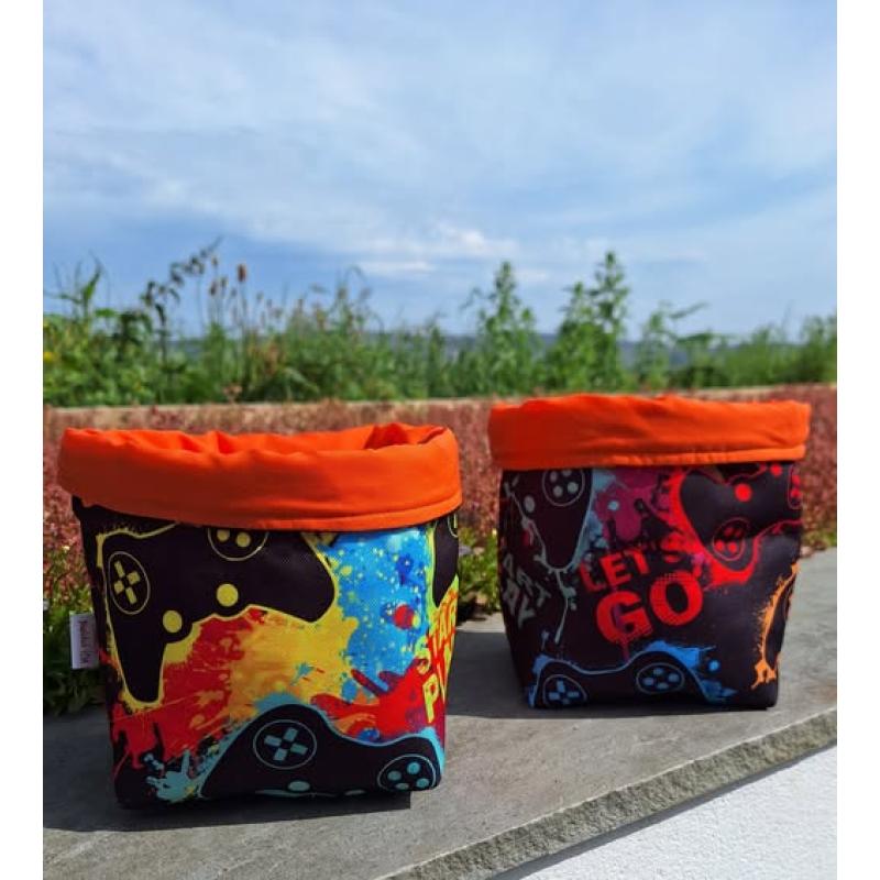 Handmade Fabric Storage Tub - Gaming