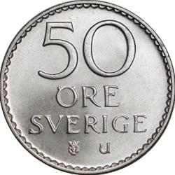 1965 Sweden Swedish 50 Ore King Gustaff