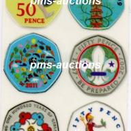 50P Commemorative Colour Coin (Transparent) Decals Stickers Set