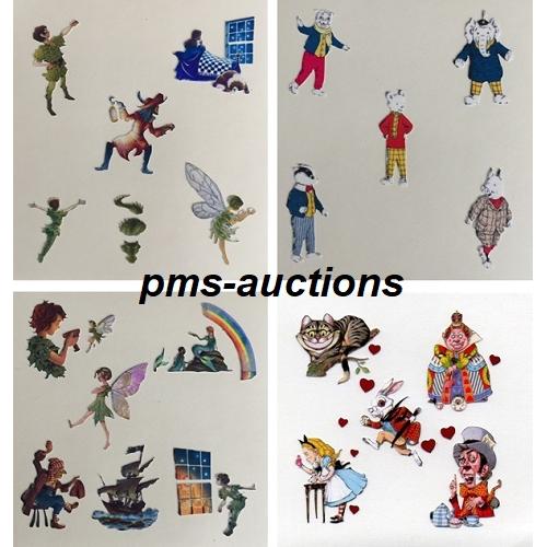 50P Regional Commemorative Colour Coin Decals Sticker Sets - Choose from Peter Pan, Rupert Bear, Alice in Wonderland