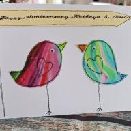 Birds Anniversary card with FREE postage