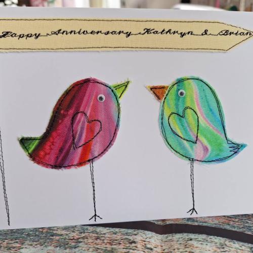 Birds Anniversary card with FREE postage