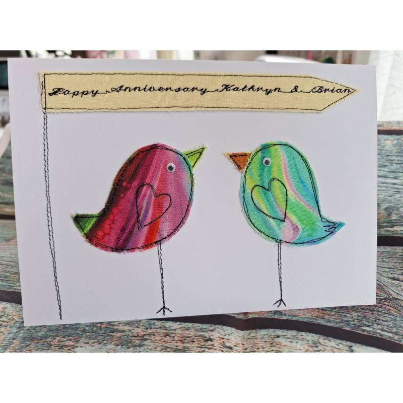 Birds Anniversary card with FREE postage