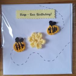 Hap-Bee Birthday card with FREE postage