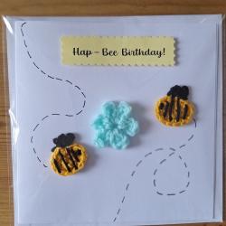 Hap-Bee Birthday card with FREE postage