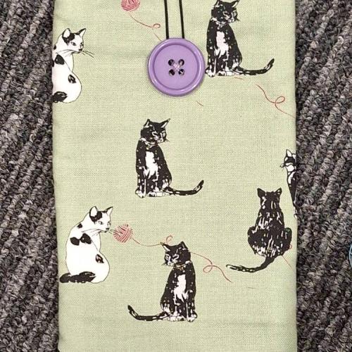 Handmade Fabric Glasses Case - green background