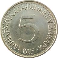 1982 Yugoslavia 5 Five Dinara