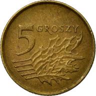 2013 Poland 5 Five Grosze Groszy Polish Eagle in Coat of Arms 2 Oak Tree Leaves