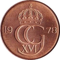 1982 Sweden Swedish 5 Ore Crowned Carl XVI Gustaf