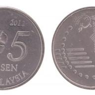 2018 Malaysia 5 One Sen Hibiscus Flower