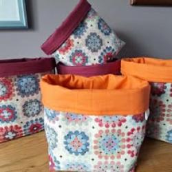 Handmade Fabric Storage Tub