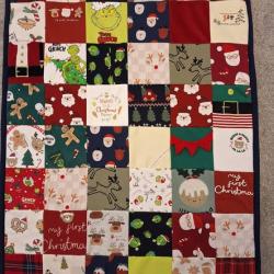 Keepsake Cot size blanket made from preloved clothing