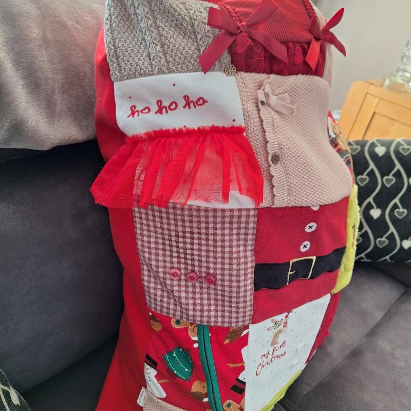 Keepsake Xmas Sack made from preloved clothing