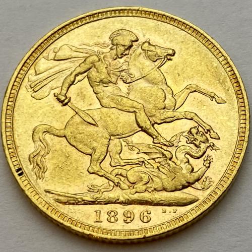 1896 Full Sovereign - Melbourne Mint; Extremely Fine