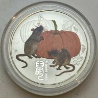 2020 Lunar Year of Rat 1/4 ounce 9999 Silver Colourised Coin - Capsuled