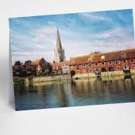 Single Abingdon on Thames Oxfordshire Blank Greeting Card with envelopes
