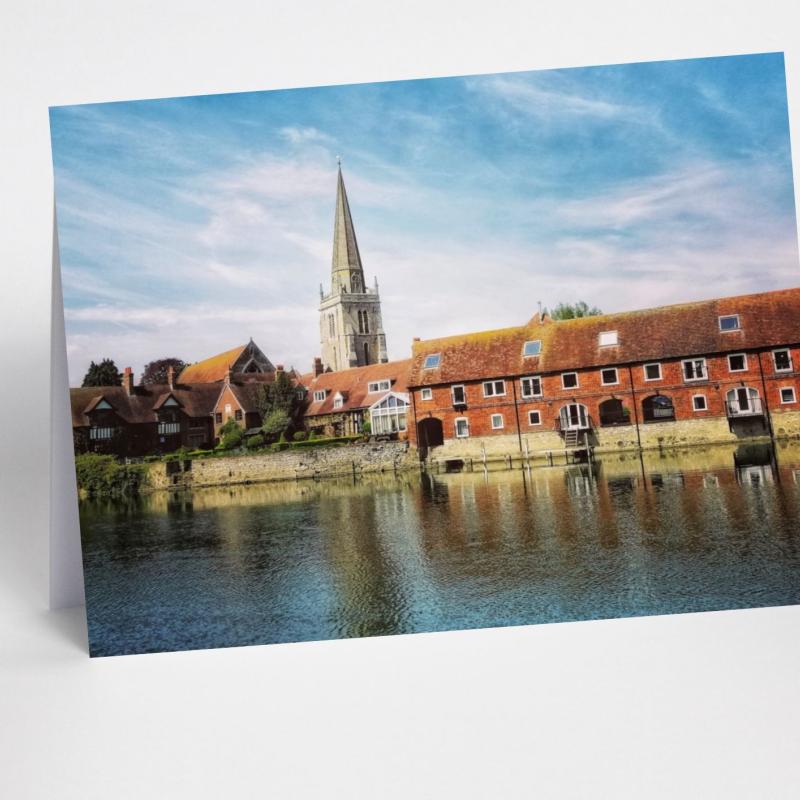 Single Abingdon on Thames Oxfordshire Blank Greeting Card with envelopes