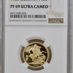 1980 QEII Gold Proof Full Sovereign NGC PF69UCAM