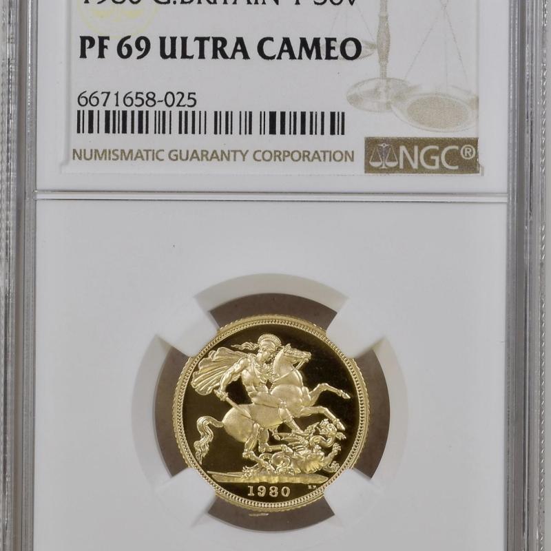 1980 QEII Gold Proof Full Sovereign NGC PF69UCAM