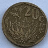 2001 Africa Twenty Cent 20c South Africa King Protea National Flower