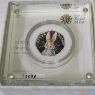 150th anniversary of Beatrix Potter 2016 Peter Rabbit 50p silver proof.