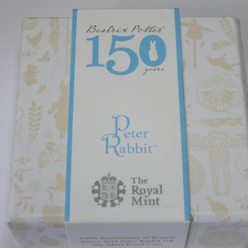 150th anniversary of Beatrix Potter 2016 Peter Rabbit 50p silver proof.