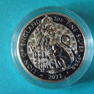 2022 lion of England 2 oz silver coin.