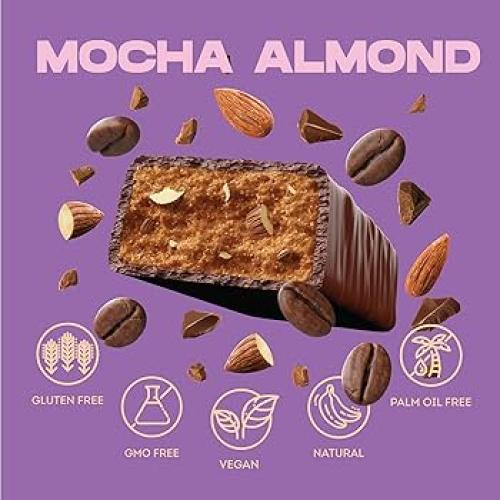 Case Of 12x Vive Mocha Almond Protein Bars Includes Postage
