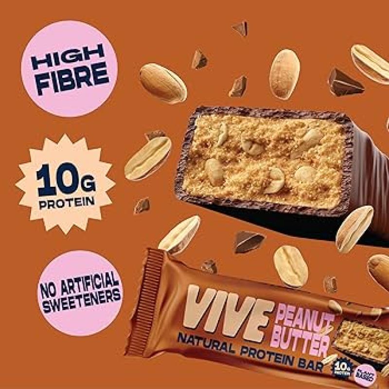 Case Of 12x Vive Peanut Butter Protein Bars Includes Postage