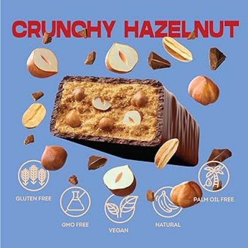 Case Of 12x Vive Crunchy Hazelnut Protein Bars Includes Postage