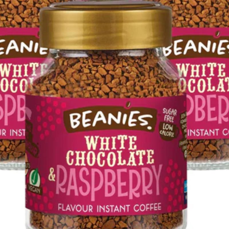 6x Beanie Flavoured Coffee White Chocolate & Raspberry Includes Postage