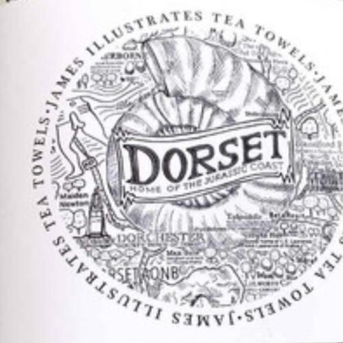 Dorset Heavy Cotton T Towel With Hand Drawn Map By James Illustrates