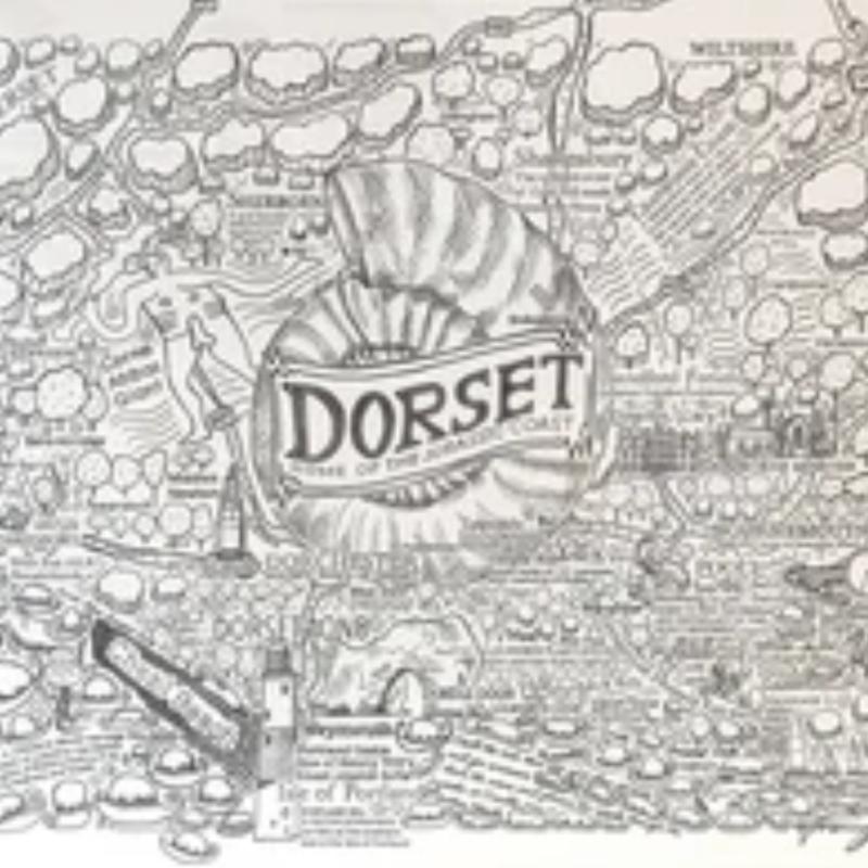 Dorset Heavy Cotton T Towel With Hand Drawn Map By James Illustrates