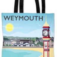 Weymouth Clock Tote Bag Printed Edge To Edge By Artist Tabitha Mary Seller 368