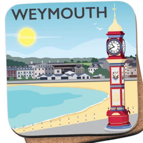 Weymouth Clock Cork Coaster By Artist Tabitha Mary Seller 368