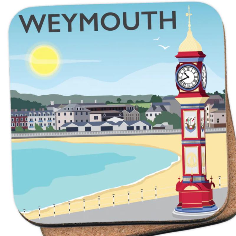 Weymouth Clock Cork Coaster By Artist Tabitha Mary Seller 368