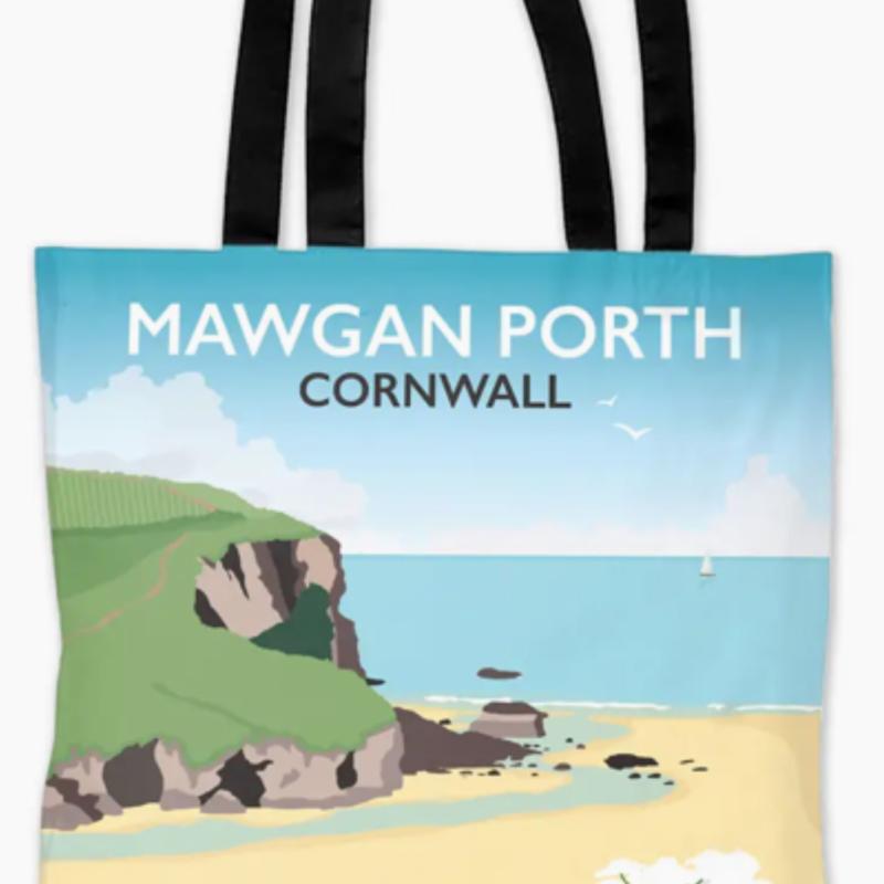 Mawgan Porth Cornwall Tote Bag Printed Edge To Edge By Artist Tabitha Mary Seller 368