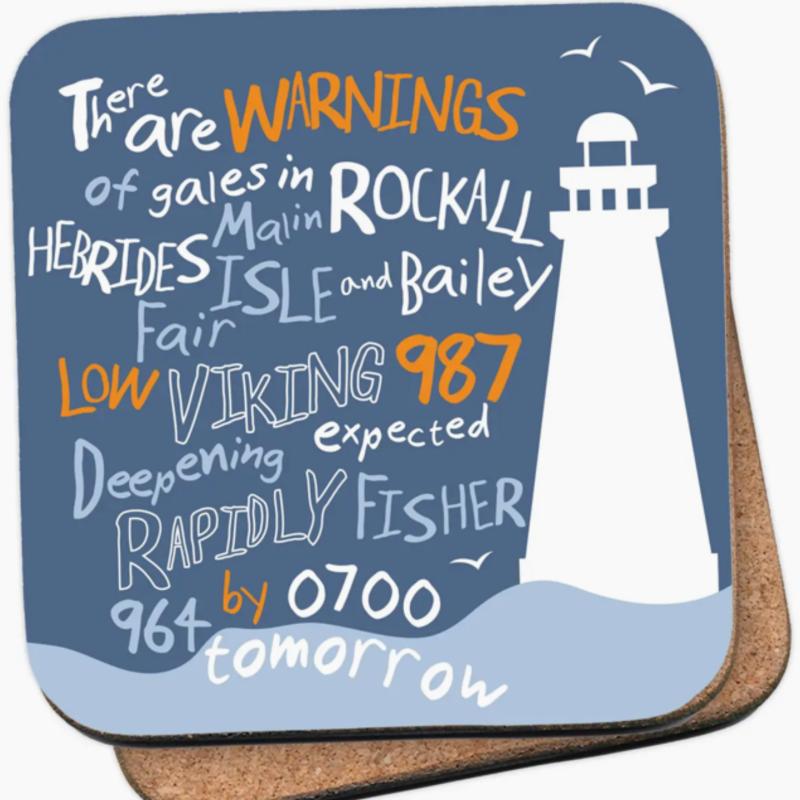 And Now The Shipping Forecast Cork Coaster By Artist Tabitha Mary Seller 368